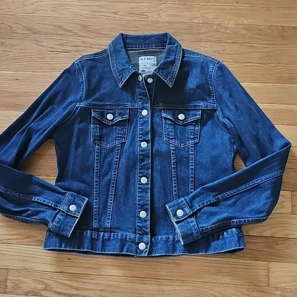 Old Navy Stretch Denim Jean Jacket Women's Size Medium - Picture 4 of 14